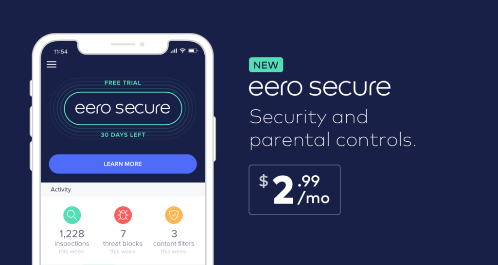 eero Secure, Security and parental controls for $2.99 a month.